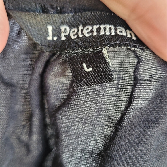 J Peterman Black Floral Embroidered Boho Long Sleeve Blouse Sz L - Picture 5 of 7